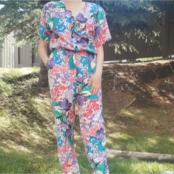 Vintage floral jumpsuit - Picture 2 of 8